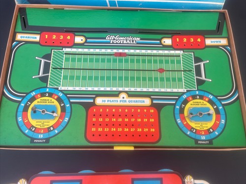 Vintage 1958 All American Football Board game not complete Great graphics Cadaco