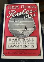 1924 D&M Official Rules for Baseball, Lawn Tennis+