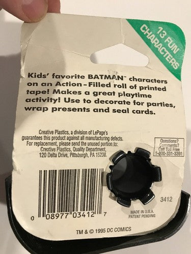 Batman Action printed roll of tape w/Dispenser 1995  13 different characters!