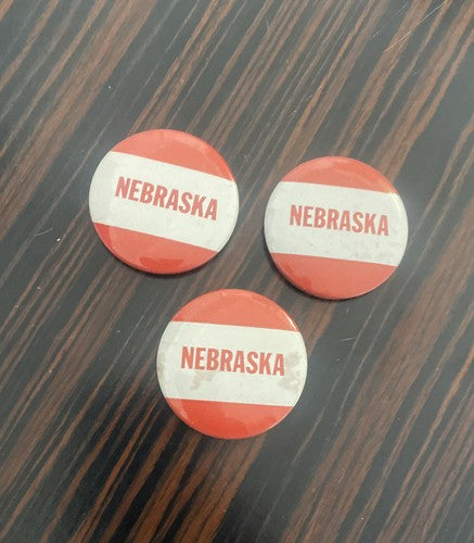 Nebraska University Football Lot of 3 Vintage  1940s-1950s Buttons 1 .75 inches