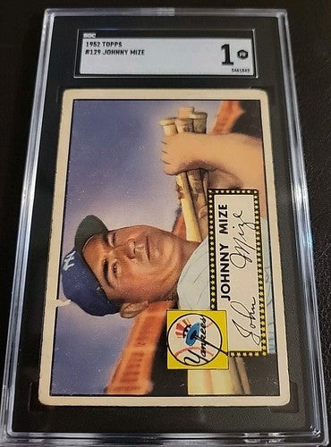 1952 Topps Johnny Mize New York Yankees #129  SGC 1