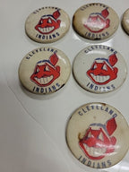 Cleveland INDIANS 1940s BASEBALL size 1.75” button No Pin Lot of 7