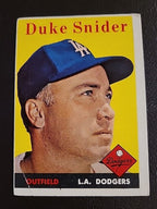 1958 TOPPS DUKE SNIDER #88 VG Corner Crease