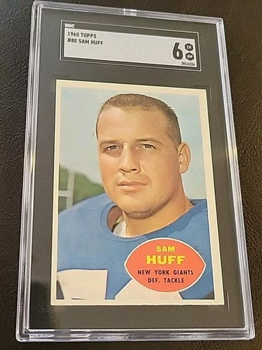 Topps Football 1960 Sam Huff # 80 SGC 6 Ex/Mt