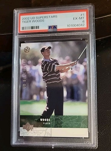 2002 Upper Deck Superstars Golf - Tiger Woods - #1 - PSA 6 Ex/Mt HOF!
