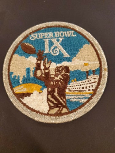 SUPER BOWL 9 ~ Steelers vs Vikings OFFICIAL SB IX Willabee & Ward NFL PATCH ONLY