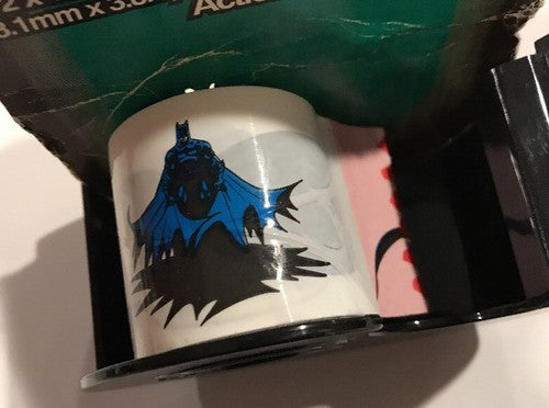 Batman Action printed roll of tape w/Dispenser 1995  13 different characters!