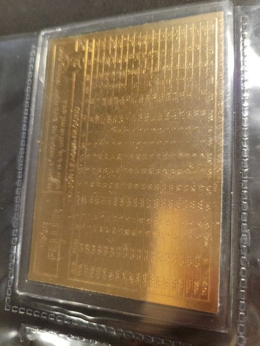 1996 Bob Feller  Danbury Mint Sealed 22 kt Gold card #40