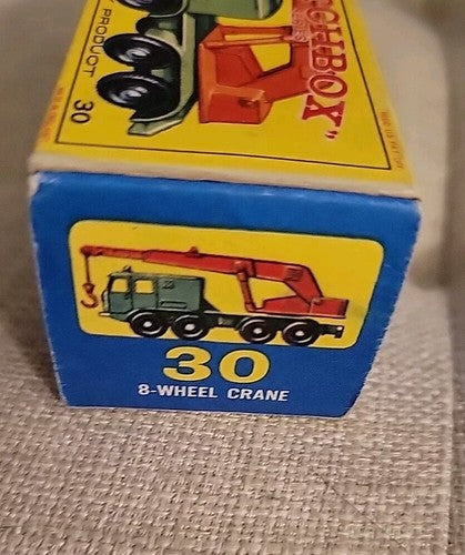 Matchbox, #30, 8-Wheel Green Crane, w/original box