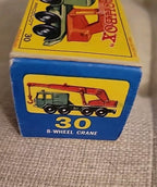 Matchbox, #30, 8-Wheel Green Crane, w/original box