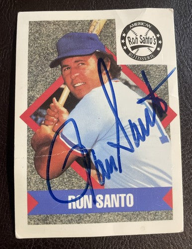 Ron Santo Signed Ron Santo's American Rotisserie Card Chicago Cubs COA JSA