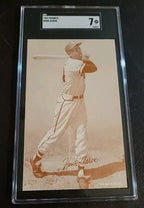 1963 Exhibit HANK AARON Milwaukee Braves STAT BACK SGC 7 NR/Mt Condition