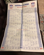 Baseball National  league 1974  MLB OFFICIAL SCHEDULE Large Size Poster Display