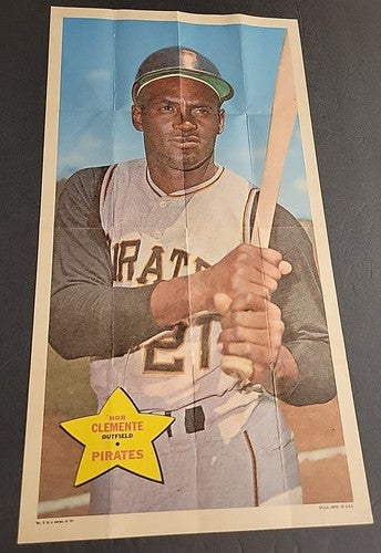 1968 TOPPS POSTER  #6 ROBERTO CLEMENTE PITTSBURGH PIRATES Ex/Mt