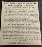 1952 Red Man Tobacco Sid Gordon w/tab Set Break 6 NL Ex/Mt  Boston Braves