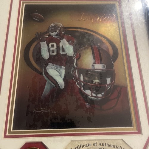 Jerry Rice Chromium Lithograph w/The Highland Mint Medallion Coin 33/2500 #347-b