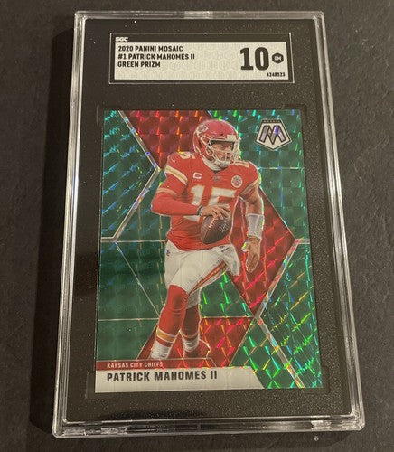2020 Panini Mosaic #1 Patrick Mahomes Green Mosaic Prizm SGC 10 GEM MINT!