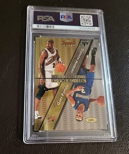 1997-98 Bowman's Best Mirror Image #MI1 Michael Jordan Gary Payton Marbury PSA 8