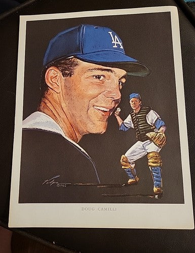 1962 Doug Camilli L.A. Dodgers  8.5” x 11” Union 76 Print