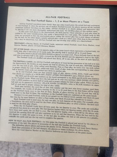 Vintage 1946 All-Fair Football Game In Original box Complete
