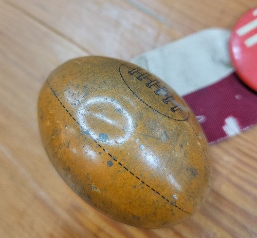 Vintage 1930's Harvard Football Pin W/ Tin Litho Football Made In Germany