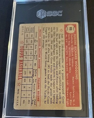 1952 Topps Gene Woodling #99 *Yankees* PSA 3 VG