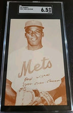 Choo-Choo Coleman 1963 Exhibit Card  Stats On Back Red Card N.Y. Mets SGC 6.5