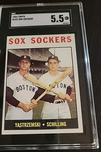 1964 Topps - Carl Yastrzemski, Chuck Schilling #182 Sox Sockers SGC 5.5 Graded
