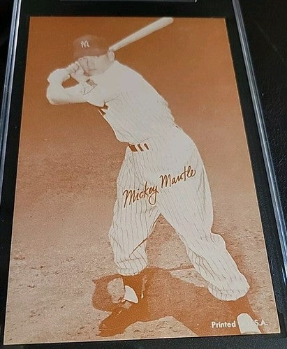 1963 Exhibits Mickey Mantle Yankees HOF Stat Back SGC 7 NM