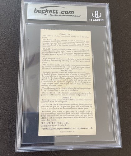 1990 MLB All Star Game Ticket Stub Randy Johnson Ken Griffey ASG First  BGS 4