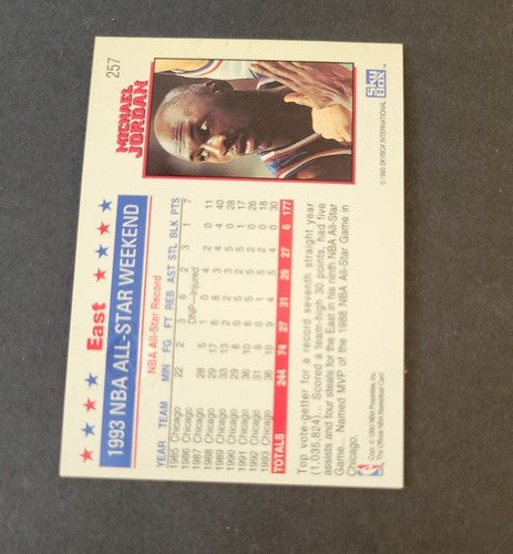 1993-94 Hoops #257 Michael Jordan 5th Anniversary All Star, Mint