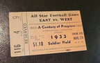 1933 EAST WEST COLLEGE FOOTBALL AS GAME PROGRAM CHICAGO WORLD FAIR W/ticket Stub