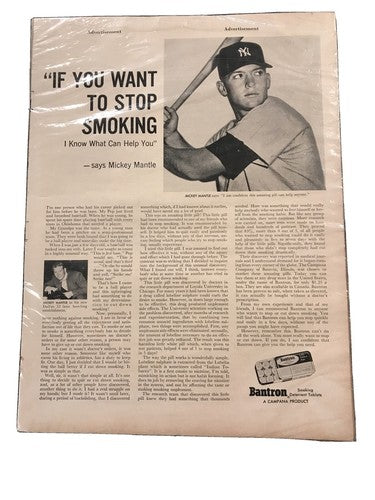 Mickey Mantle New York Yankees Original Vintage Magazine Advertisement
