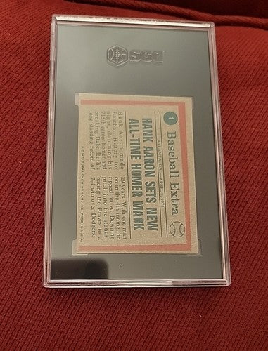 1975 Topps Mini #1 Hank Aaron Atlanta Braves HOF Highlights SGC 5 Ex