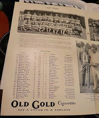 1933 EAST WEST COLLEGE FOOTBALL AS GAME PROGRAM CHICAGO WORLD FAIR W/ticket Stub