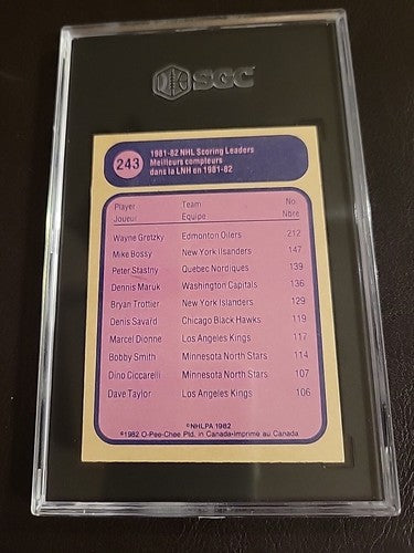 1982-83 O-Pee-Chee Wayne Gretzky #243 Scoring Leader Edmonton Oilers SGC 7.5