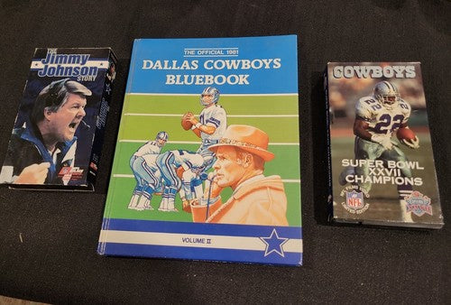 The Official 1981 Dallas Cowboys Bluebook Volume II Hardcover Book + 2 VHS Tapes