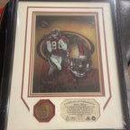 Jerry Rice Chromium Lithograph w/The Highland Mint Medallion Coin 33/2500 #347-b