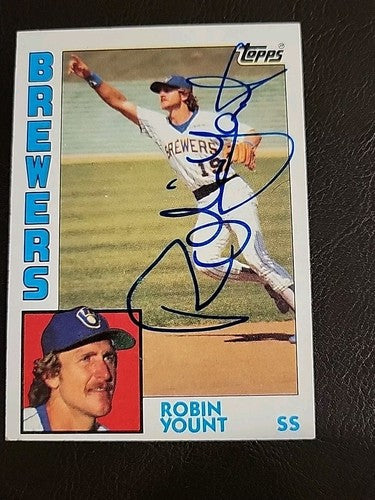 ROBIN YOUNT Signed 1984 Topps Baseball Card-HALL OF FAME-MILWAUKEE COA JSA