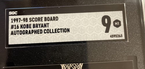 1997-98 Scoreboard KOBE BRYANT Silver Signature #16 - SGC 9 MINT