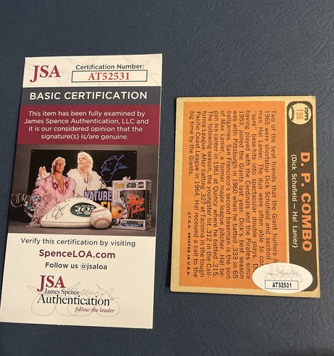 Dick Schofield & Hal Lanier Signed Auto Autographed 1966 Topps Card #156 JSA COA