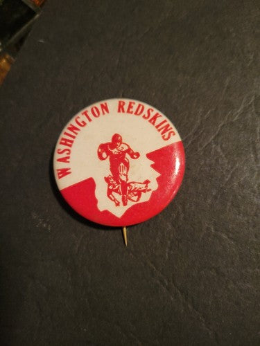Washington Redskins NFL  Vintage 1950s Large Pin back Button 1 .75 inches