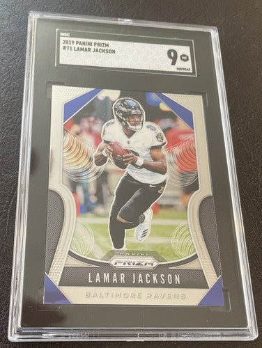 2019 Panini Prizm Lamar Jackson Blue #71 Ravens SGC 9 MINT