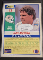 Dan Marino Signed Autographed 1990 Score Football Card JSA Certificate NRMT