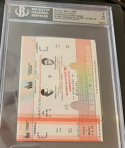 MIKE TYSON VS FRANK BRUNO PHANTOM FULL TICKET 9/3/1988 WEMBLEY STADIUM BGS 7
