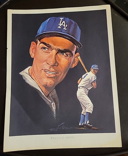 1962 Wally Moon  L.A. Dodgers  8.5” x 11” Union 76 Print