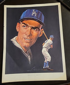1962 Wally Moon  L.A. Dodgers  8.5” x 11” Union 76 Print