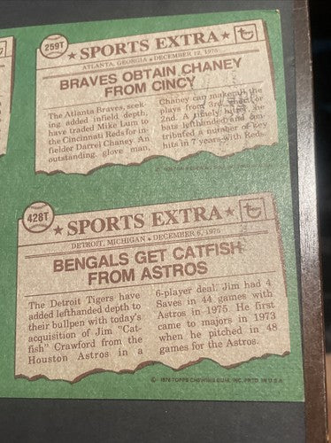 1976 Topps Uncut Baseball 6 Card sheet with #316 Robin Yount (2nd Year Card).