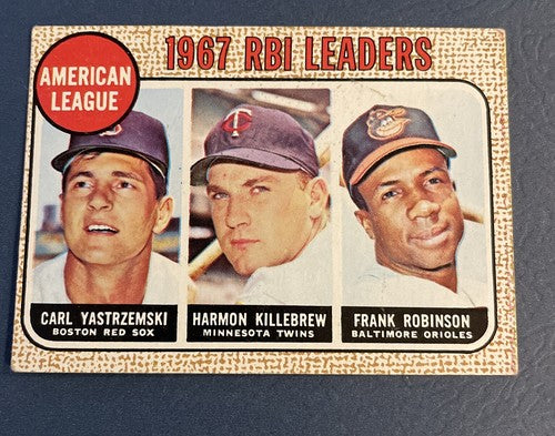 1968 Topps - R B I Leaders #4 Carl Yastrzemski, Harmon Killebrew, Frank Robinson
