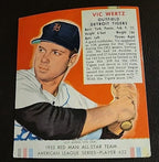 Vintage 1952 RED MAN Tobacco Baseball Card w/tab VIC WERTZ AL #22 VG/EX  Detroit
